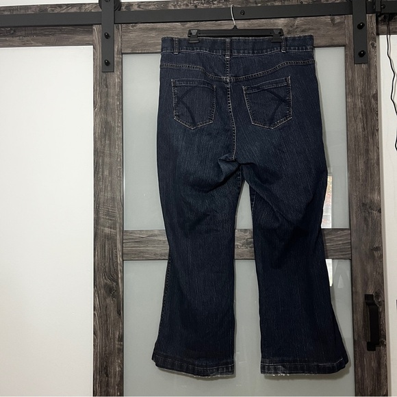 Lane Bryant Tighter Tummy Technology Dark Blue Y2K Flare Jeans Women's 18 - Picture 2 of 14